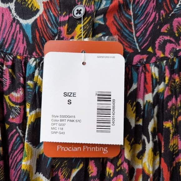 NWT Go Softly Patio Colorful Floral House Dress Mumu Size Small 100% Rayon - Picture 3 of 10